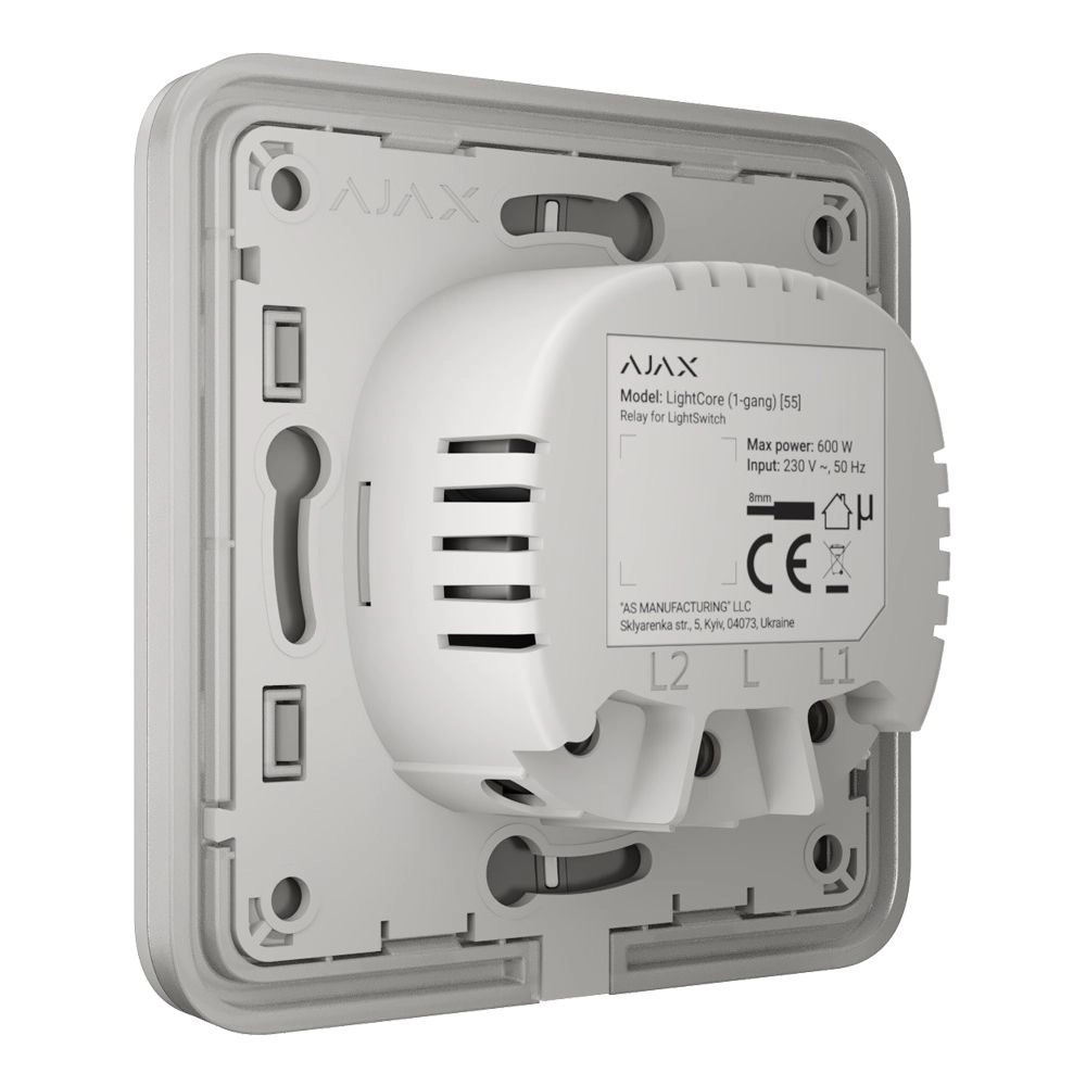 Умный двухклавишный выключатель Ajax LightSwitch (2-gang) Белый (White) - Фото 4